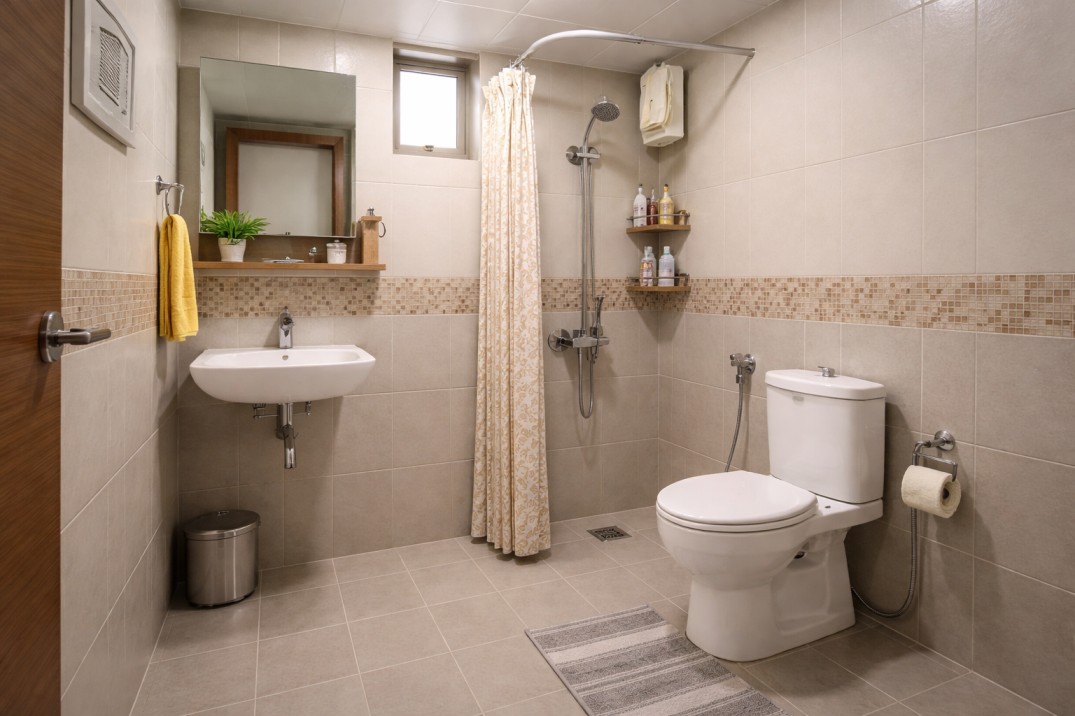 No Drain Slope in Indian Bathrooms