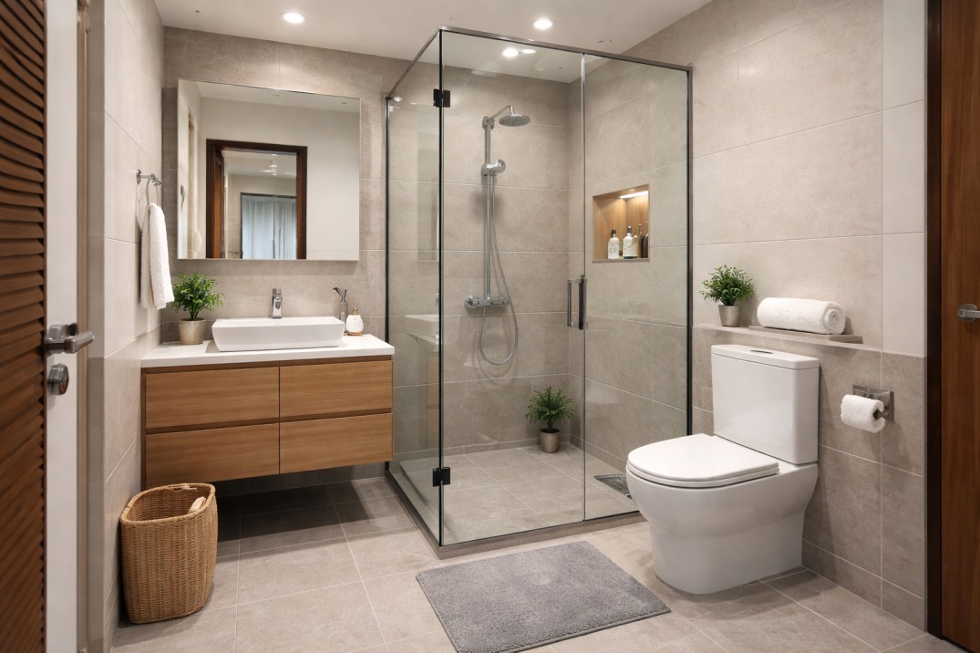 Separate Shower Area in Bathrooms