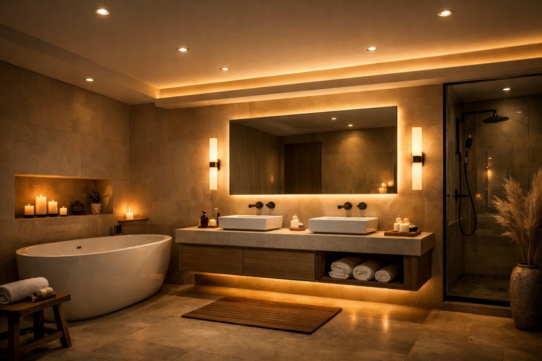 bathroom lighting design spa style