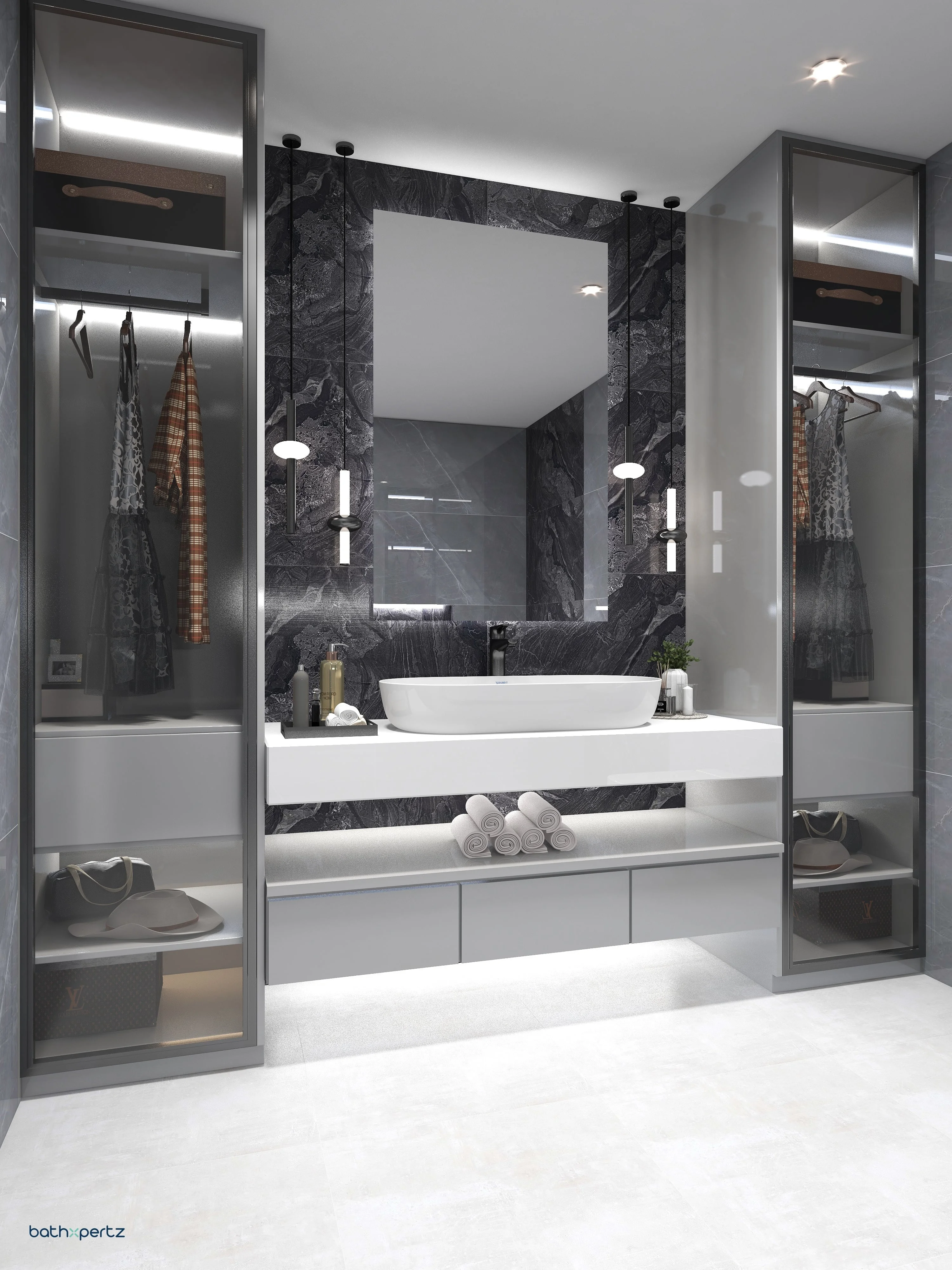 Dark Delight | Modern Luxury Small Bathroom Design
