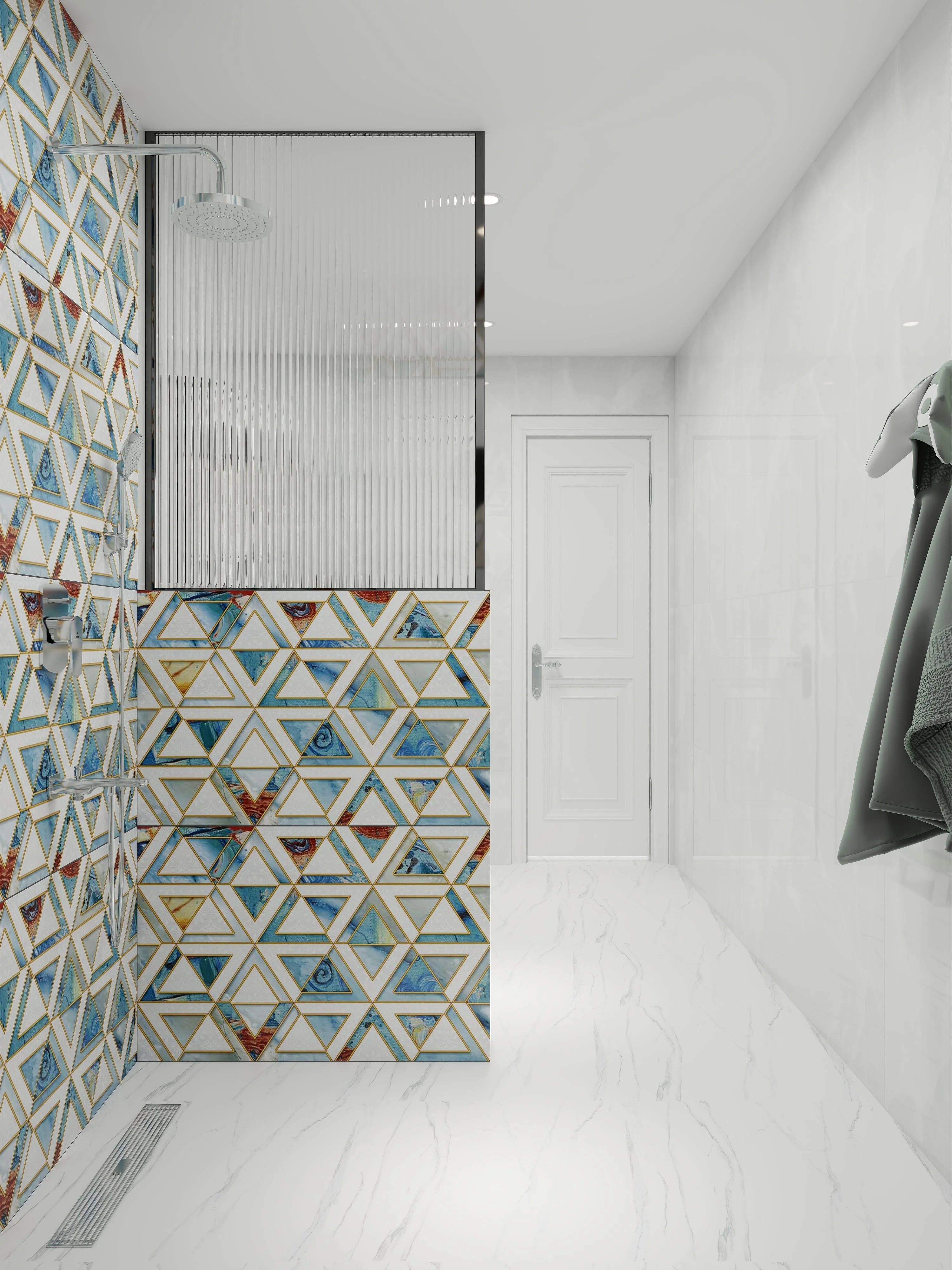 Gleeful Glow | Modern Kids Bathroom Design with Cartoon Tiles Gleeful Glow | Modern Kids Bathroom Design with Cartoon Tiles