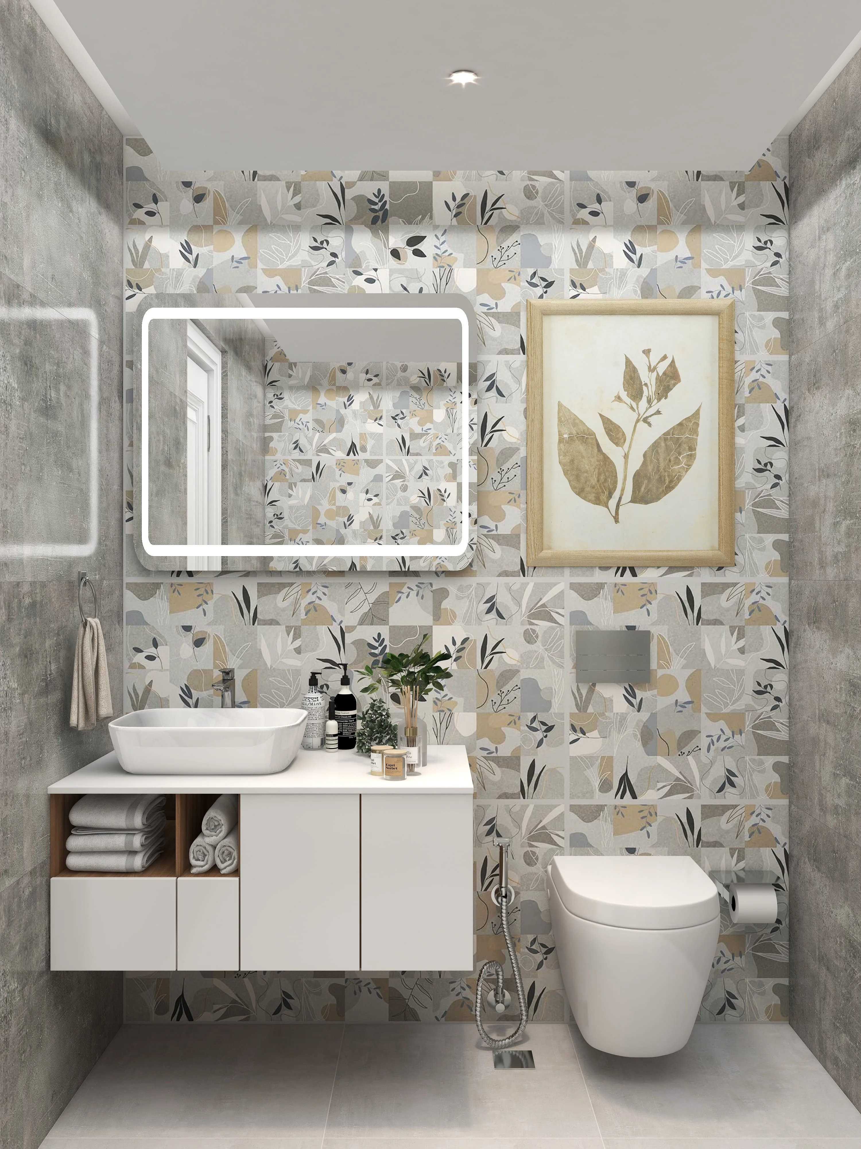 Obsidian Artistry | Artistic Regular Bathroom Design